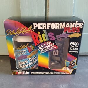 Vtg Dale Earnhardt Sr Kids Race Car Chewables Multivitamin & Toy Car Collectible